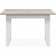 Table extensible Houston 80B - 120-160 x 75 x 80 cm - Plateau effet travertin - 1 extension inclue - 8 personnes