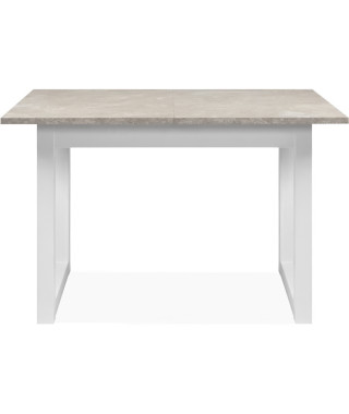 Table extensible Houston 80B - 120-160 x 75 x 80 cm - Plateau effet travertin - 1 extension inclue - 8 personnes