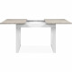 Table extensible Houston 80B - 120-160 x 75 x 80 cm - Plateau effet travertin - 1 extension inclue - 8 personnes