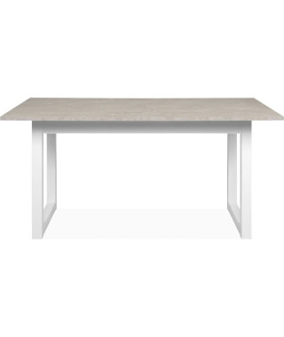 Table a manger extensible Houston  - 160-200 x 75 x 90 cm - Plateau effet travertin - 1 extension inclue - 10 personnes