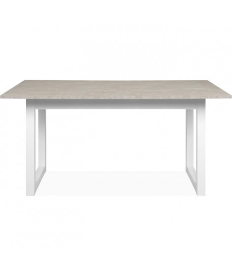 Table a manger extensible Houston  - 160-200 x 75 x 90 cm - Plateau effet travertin - 1 extension inclue - 10 personnes