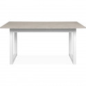 Table a manger extensible Houston  - 160-200 x 75 x 90 cm - Plateau effet travertin - 1 extension inclue - 10 personnes