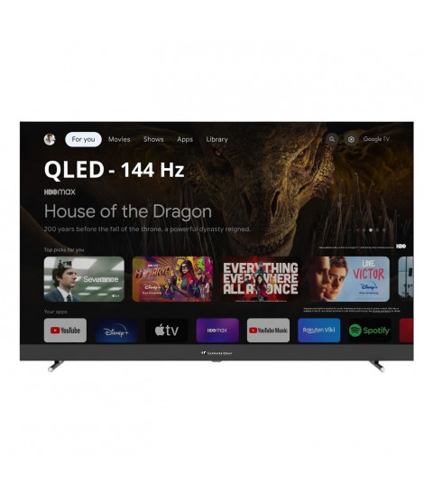 CONTINENTAL EDISON - CELEDGAM55QL24B6 - TV LED - 4K UHD QLED 144Hz- 55 (139 cm) - Smart Google TV - Wifi Bluetooth - 4xHDMI -…