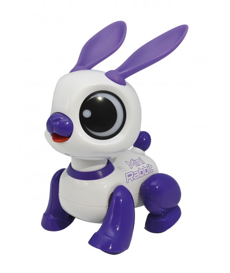 Power Rabbit Mini - Robot lapin avec effets lumineux et sonores, contrôle par claquement de main, répétition