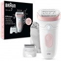 Épilateur électrique - BRAUN - Silk-épil 7 - Épilation facile - Peau douce longue durée - 7-030 - Blanc / Rose