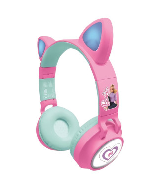 Casque Barbie sans fil rechargeable lumineux avec oreilles de chat