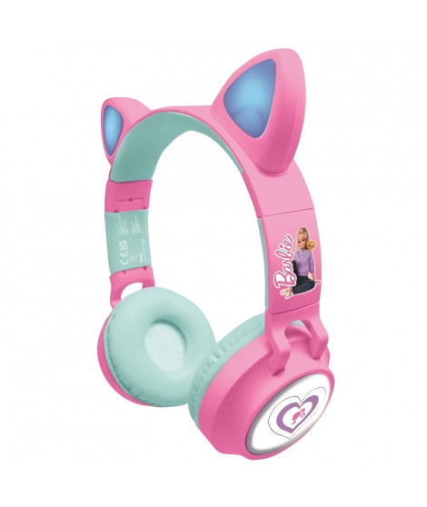 Casque Barbie sans fil rechargeable lumineux avec oreilles de chat