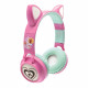 Casque Barbie sans fil rechargeable lumineux avec oreilles de chat