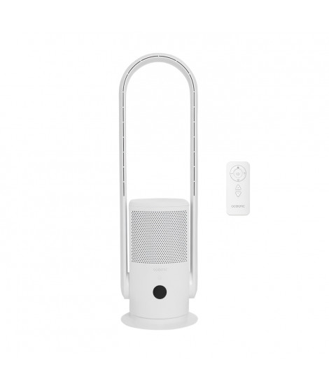 OCEANIC Ventilateur Purificateur d'Air avec filtre - Sans pale - Oscillation - 35W - H.80 cm - Minuterie 8h - Télécommande