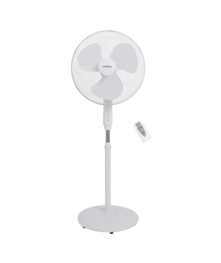 OCEANIC Ventilateur de pied - 45 W - Ø 44 cm - 3 vitesses - Oscillant - Inclinable - Blanc
