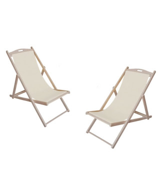 Lot de 2 Chiliennes ITALIADOC IT213 - En Hetre - Uni Ecru
