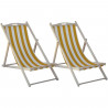 Lot de 2 Chiliennes ITALIADOC IT213 - En Hetre - Bayadere Blanc Jaune