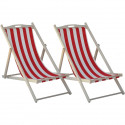 Lot de 2 Chiliennes ITALIADOC IT213 - En Hetre - Bayadere Blanc Rouge