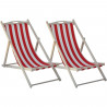 Lot de 2 Chiliennes ITALIADOC IT213 - En Hetre - Bayadere Blanc Rouge