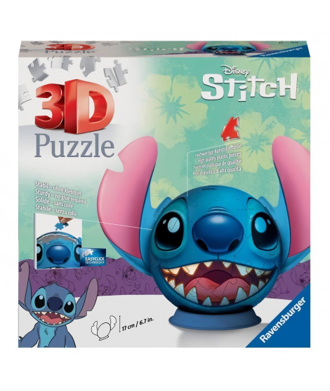 Puzzle 3D Ball Disney Stitch 72 pieces, Des 6 ans, Ravensburger, 11574