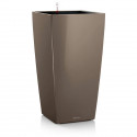 Pot de fleur LECHUZA Cubico Premium 50 - kit complet, taupe brillant