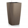 Pot de fleur LECHUZA Cubico Premium 50 - kit complet, taupe brillant