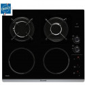 Table de cuisson mixte induction / gaz BRANDT BPI6413BM - 4 zones - L 51 x P 58 cm - Revetement verre - Noir