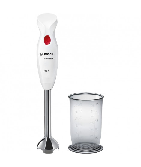 Mixeur plongeant CleverMixx - BOSCH - 400W - Pied détachable inox - 1 vitesse - Bol mixeur - Blanc