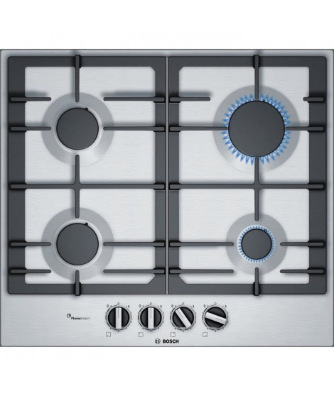 Table de cuisson a gaz BOSCH PCP6A5B90 - 4 brûleurs - FlameSelect - Acier Inox