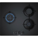 BOSCH PNC6B6B10 Plaque de cuisson gaz - 3 foyers - 7500 W - L 59 x P 52cm - Revetement verre - Coloris noir