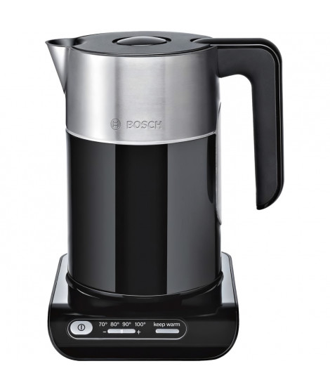 Bouilloire électrique Styline - BOSCH - TWK8613P - 1.5L - 2400W - Maintien au chaud - Anti-calcaire - Noir