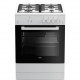 Cuisiniere - BEKO - FSG62010FW - 60 cm - 4 Gaz - 73L - Sécurité thermocouple - Blanc