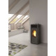 Poele a granulés INVICTA Nola 7 - 7 kW - Rendement 86% - Noir