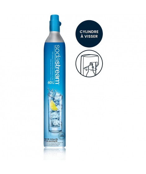 Recharge de gaz supplémentaire 60L originale a visser - SodaStream - Consignée - Bleu - Machine a soda