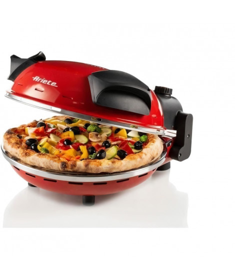 Four a Pizza électrique ARIETE - Rouge - Pierre réfractaire - 1200W - Diametre 33cm - Température max 400°C