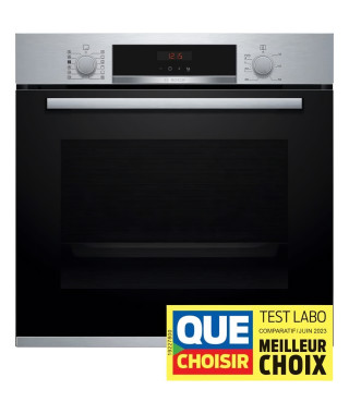 Four multifonction pyrolyse Encastrable BOSCH - HRA574BS0 - Vol: 71l - 8 modes de cuisson - H:59,5cm/L:59,4cm/P:54,8cm - Inox