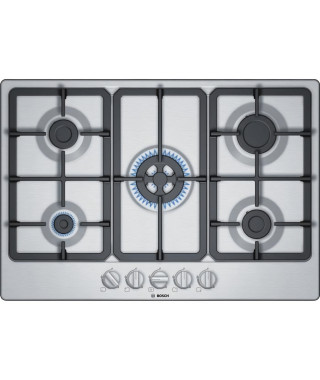 BOSCH - PGQ7B5B90 - Table de cuisson a gaz  - 5 zone - 10800W - 75 cm - Acier Inox