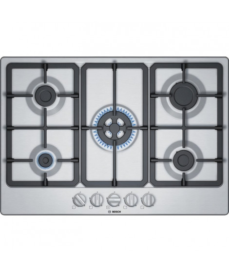 BOSCH - PGQ7B5B90 - Table de cuisson a gaz  - 5 zone - 10800W - 75 cm - Acier Inox