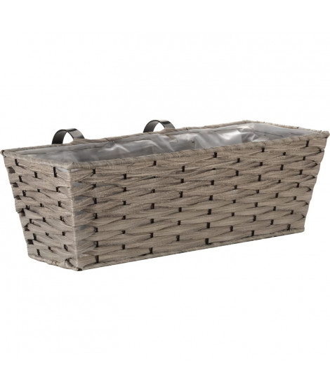 Jardiniere - Faux Rotin - Bari gris - 48 cm - SMART GARDEN