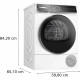 Seche-linge pompe a chaleur - BOSCH SER8 - WQB246C0FR -  9,0 kg - Moteur Induction - Classe énergie A+++ - L60cm - Blanc