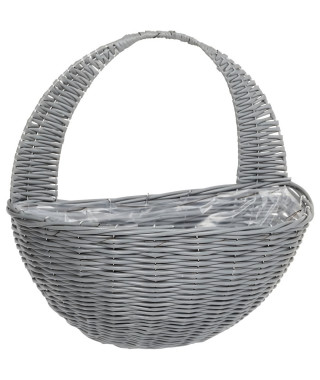 Panier mural - Faux rotin - Gris - 41 cm - SMART GARDEN