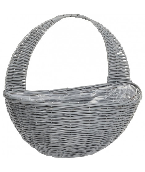 Panier mural - Faux rotin - Gris - 41 cm - SMART GARDEN