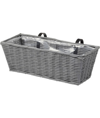 Jardiniere - Faux rotin - Gris - 48 cm - SMART GARDEN