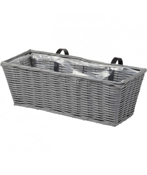Jardiniere - Faux rotin - Gris - 48 cm - SMART GARDEN