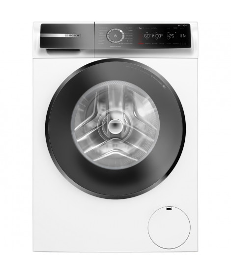Lave-linge hublot - BOSCH SER8 - WGB24400FR - 9,0 kg - 1.400 Tr/min -  Moteur Induction - L60cm - Blanc