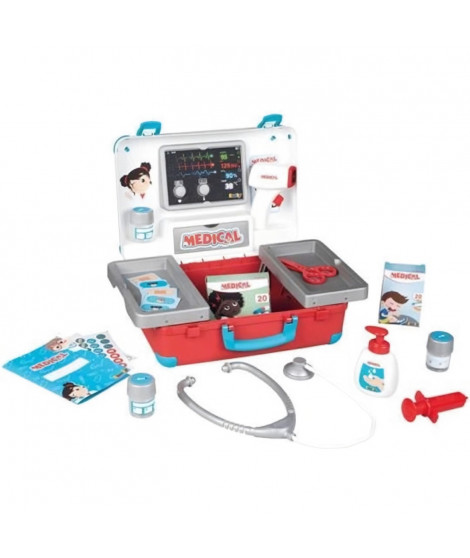 Smoby - Malette médicale  - Nombreux accessoires de médecin - Dés 3 ans - Fabriqué en France