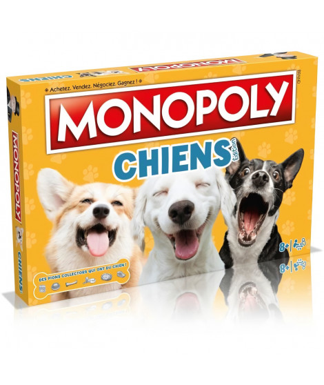 Monopoly Chiens - Jeu de société - WINNING MOVES - Monopoly mettant en vedette les chiens de différentes races.