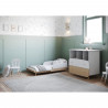 Ens. lit bébé 70 x 140 Kit évolutif, commode 2 tiroirs, 3 niches et 1 plan a langer - FIRMIANA - Scandinave - Blanc/bois - DE…