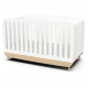 Ens. lit bébé 70 x 140 Kit évolutif, commode 2 tiroirs, 3 niches et 1 plan a langer - FIRMIANA - Scandinave - Blanc/bois - DE…