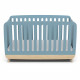 Ens. lit bébé 70 x 140 Kit évolutif, commode 2 tiroirs, 3 niches et 1 plan a langer - FIRMIANA - Scandinave - Bleu / bois -