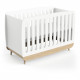 Ensemble lit bébé 60 x 120, commode 2 tiroirs + 3 niches et 1 plan a langer - FIRMIANA - Scandinave - Blanc mat & bois - DEME…
