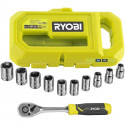 Coffret 1 clé 90 dents (angle de reprise 4°), 8 douilles (de 8 a 15 mm) et adaptateur 1/4'' - 3/8'' - Compatible avec Ryobi LINK