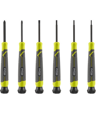 Jeu de 6 tournevis de précision - RYOBI - SL1, SL2, SL3, PH1, PH0, SL2