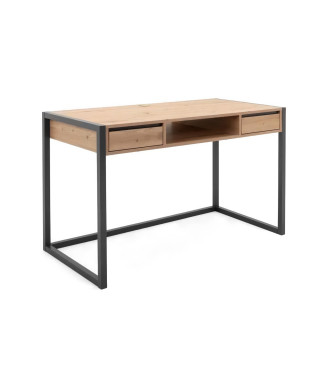 Bureau Denver - Panneaux de particules - Décor chene artisan, anthracite - 120 x 75 x 60 cm