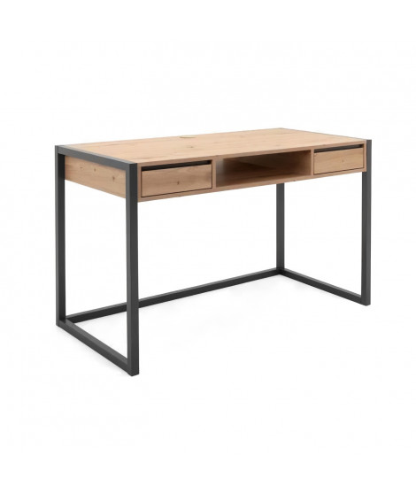 Bureau Denver - Panneaux de particules - Décor chene artisan, anthracite - 120 x 75 x 60 cm